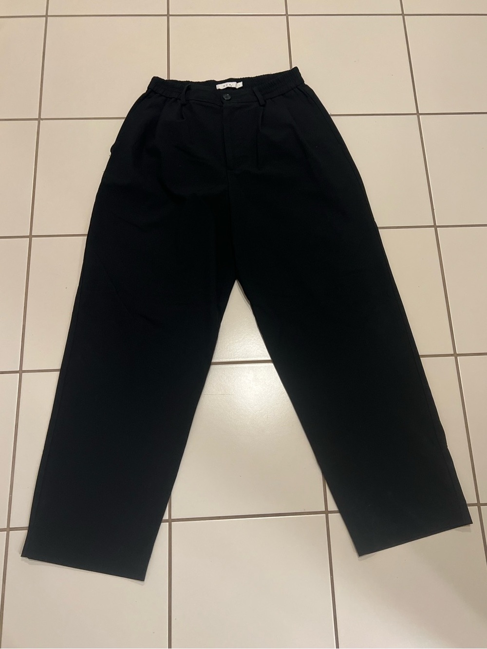 MNML Black Pleated Relaxed Loose Fit Trousers
